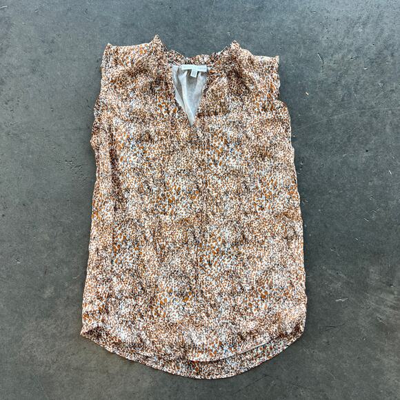 Maison D' Amelie Tops - Vintage Y2K Maison D' Amelie Floral Sleeveless V-Neck Brown Boho Blouse Women XS